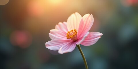 Wall Mural - A delicate pink flower in full bloom