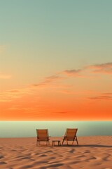 Wall Mural - Furniture outdoors vacation horizon.