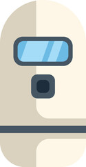 Poster - this minimal vector illustration of a modern bullet train is featuring a front view perspective