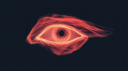 Poster - A stylized, abstract depiction of an eye surrounded by swirling red light against a dark backdrop.