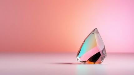 Poster - Colorful Crystal Prism on Soft Gradient Background Reflecting Light in Artistic Composition