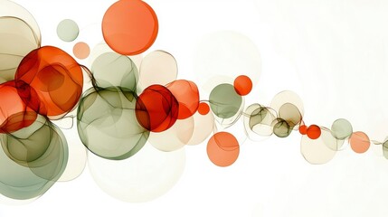 Poster - Abstract Colorful Bubbles in Shades of Orange, Green and White with Soft Gradient Background Design