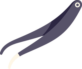 Poster - simple vector illustration of open metal tweezers with a white tip, isolated on a white background