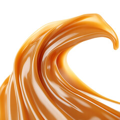 Poster - PNG Caramel Swirl Against Transparent Background for Dessert Marketing, Culinary Design, or Sweet Treat Promotion Projects