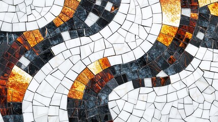 Poster - Modern Abstract Mosaic Art Design Set on White Background