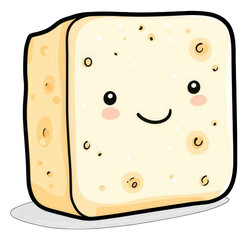 Wall Mural - A Happy Square Piece Of Cheese With Holes