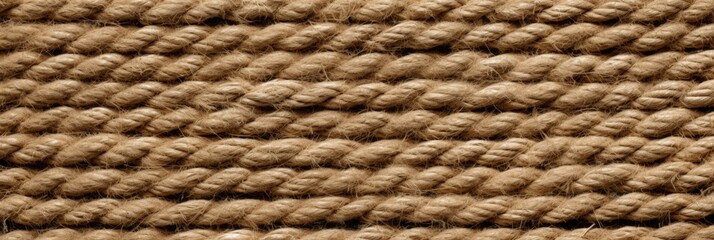 Poster - Detailed Close-Up of Natural Rope Texture Highlighting Twists and Fibers for Creative and Artistic Projects