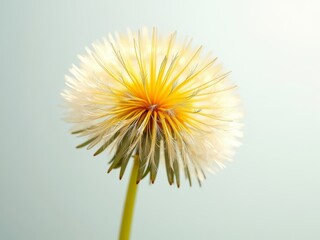 Wall Mural - A delicate, feathery flower with a yellow center and white petals