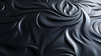 Abstract Dark Gray Swirling Textile Pattern