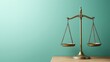 © kaiserseeing - Elegant Gold Scales of Justice on a Minimalistic Green Background