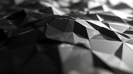 Poster - Abstract Black Geometric Crystalline Surface Texture