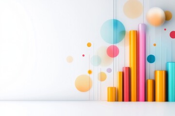 Poster - A minimalist bar chart icon with one bar significantly taller than the others, drawn in bold lines with a simple gradient background