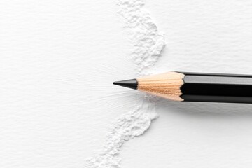 Poster - A minimalist icon of a single, sharpened pencil drawing a precise line across a blank canvas, emphasizing focus and expertise