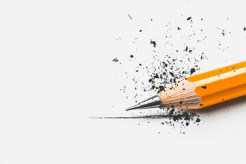 Poster - A minimalist icon of a single, sharpened pencil drawing a precise line across a blank canvas, emphasizing focus and expertise