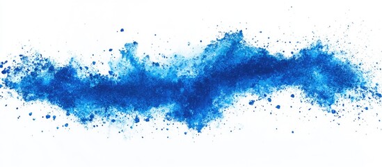 Canvas Print - Blue powder splash on white background with texture, vibrant color effects and copy space for text placement.