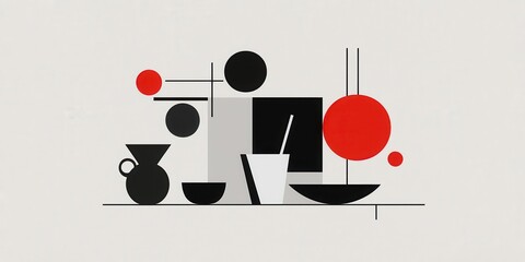 Poster - Minimalistic design with geometric shapes in modern art digital creation contemporary environment artistic viewpoint