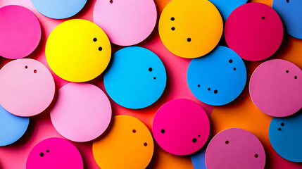 Poster - Colorful Overlapping Speech Bubbles Create a Vibrant Conversation Canvas on a Neutral Backdrop