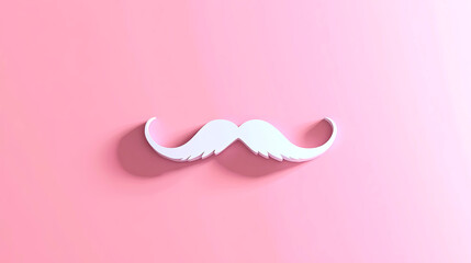 Poster - Playful Minimalist Art Evoking a Whimsical Milk Mustache on a Soft Neutral Background