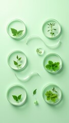 Wall Mural - A small plant growing in a glass container, often used in scientific research and experiments