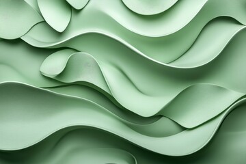 Poster - Flowing green textures create a calming and organic atmosphere in this abstract design