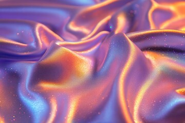 Poster - Vibrant silk fabric with shimmering hues creates an elegant visual texture for creative backgrounds and designs