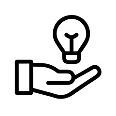 Poster - Idea Support Hand with Lightbulb Vector Icon for Innovation and Assistance