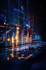 Poster - An immersive visualization of dynamic data analytics, showcasing vibrant charts and graphs against a futuristic backdrop, illustrating the intersection of technology
