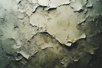 Aufkleber - Textured plaster wall with layers and cracks exhibiting an artistic design in neutral tones