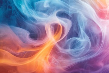 Poster - Colorful abstract smoke swirling in vibrant hues of blue, orange, and purple