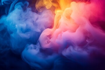 Aufkleber - Colorful smoke swirling in vibrant patterns during a lively artistic performance at night