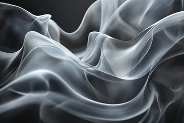Poster - Ethereal wisps of smoke swirling gracefully in a dark background creating an abstract composition