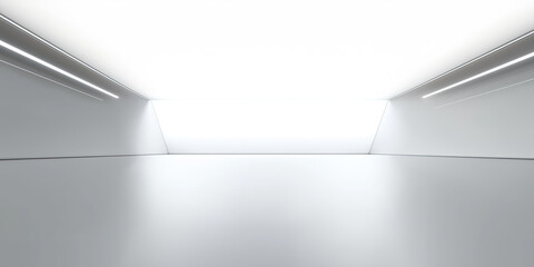 Wall Mural - empty space inside futuristic room, showroom, spaceship, hall or studio in perspective. include ceil