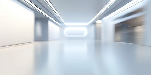 Wall Mural - empty space inside futuristic room, showroom, spaceship, hall or studio in perspective. include ceil