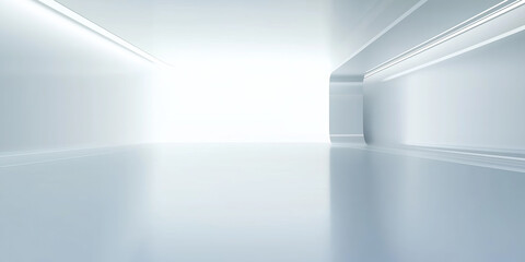 Wall Mural - empty space inside futuristic room, showroom, spaceship, hall or studio in perspective. include ceil