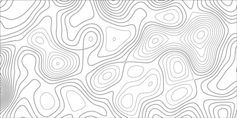 Poster - Ocean topographic line map with curvy wave isolines vector illustration. Abstract topographic contours map background, Vector contour topographic map. Cartography texture abstract banner use.	