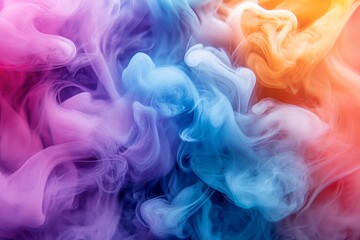 Aufkleber - Colorful swirling smoke patterns create an abstract display of vibrant hues from violet to orange