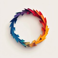 Aufkleber - Colorful circular arrangement of arrows showcasing a dynamic flow in design and creativity. Generative AI