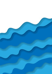 Aufkleber - blue gradient colorful wavy overlapping layers of papercut background. blue gradient paper cut backg