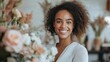© Katsiaryna - a glowing bride smiling with relief as a wedding planner arranges her bouquet