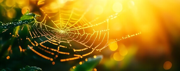 Captivating Spider Web in Morning Light