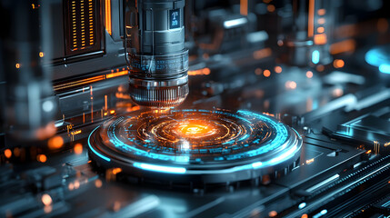 Poster - Futuristic technology interface showcasing intricate circuits and glowing elements