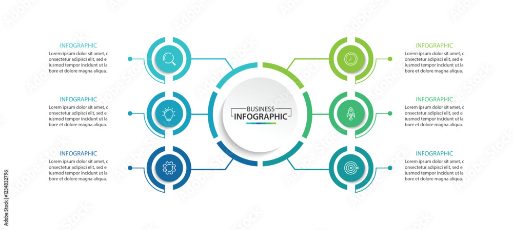 Vector infographic label design with circle infographic template design ...