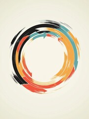 Leinwandbilder - Colorful abstract swirl of arrows representing motion and transition in a creative design. Generative AI