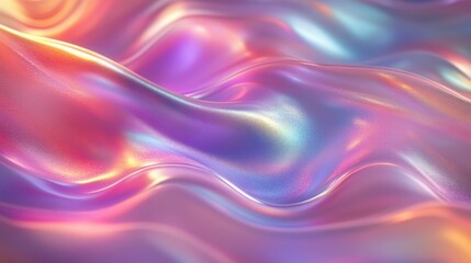 Poster - Colorful abstract background with wavy pattern and iridescent fluid design elements