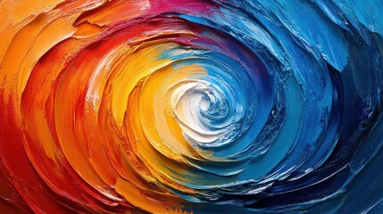 Fototapete - Abstract oil painting featuring colorful swirling patterns and bold vibrant hues