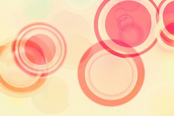 Fototapete - Colorful circles create a lively abstract art composition with soothing pastel tones on a light background. Generative AI