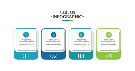 Wall Mural - business infographic template. 4 step timeline journey. process diagram, infographic elements vector