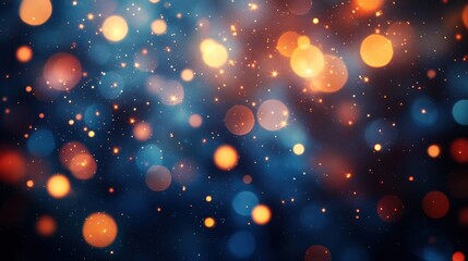 Poster - Soft focus bokeh fairy lights creating a dreamy and magical atmosphere in the background