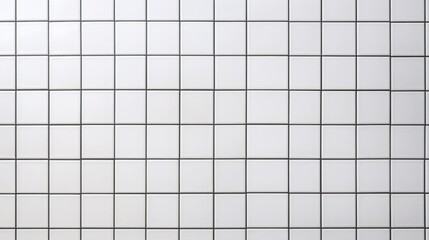 Poster - White Chequered Tile Wall Background for Bathroom and Floor Interior Design, Clean Aesthetic with Stylish Geometric Pattern in 1977fb8f