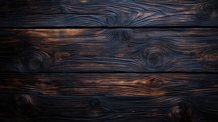 Poster - Dark wood texture background with rich tones and deep grain pattern for design projects
